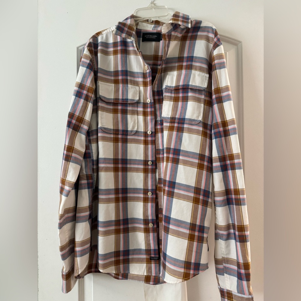 Scotch and soda men’s plaid button down size medium